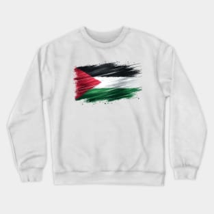 Palestinian Flag Brushstroke - Palestine Crewneck Sweatshirt